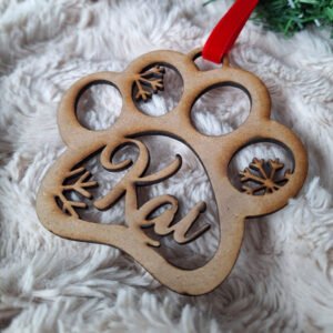 Bola Navidad huella gato/perro