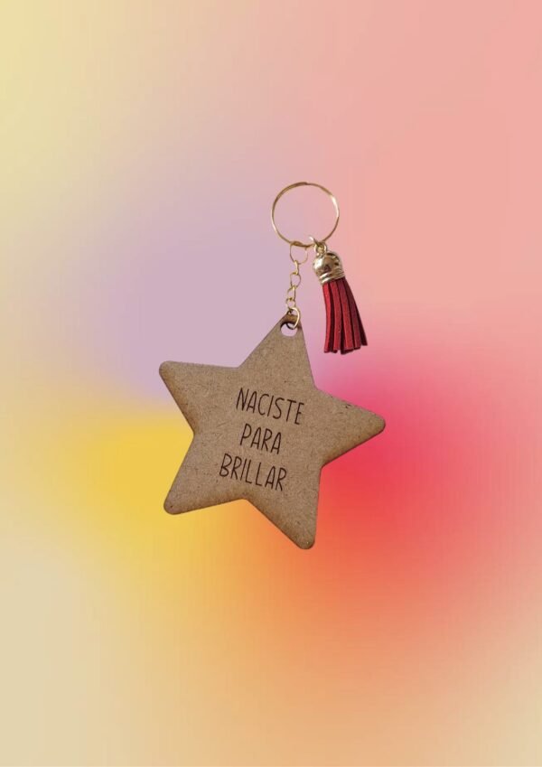 Llavero corazón /estrella con frase