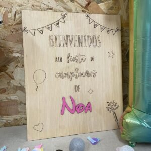 Cartel bienvenidos a mi fiesta
