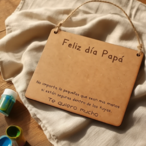 Cartel Día del Padre Personalizable con huellas