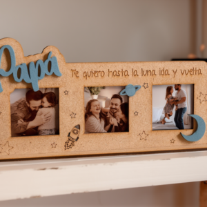 Portafotos de madera para Papá/Aita