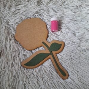 Flor de madera con mensaje grabado para Huella