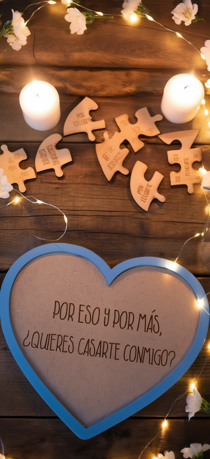 Puzzle corazón “¿Quieres casarte conmigo?” - Imagen 2