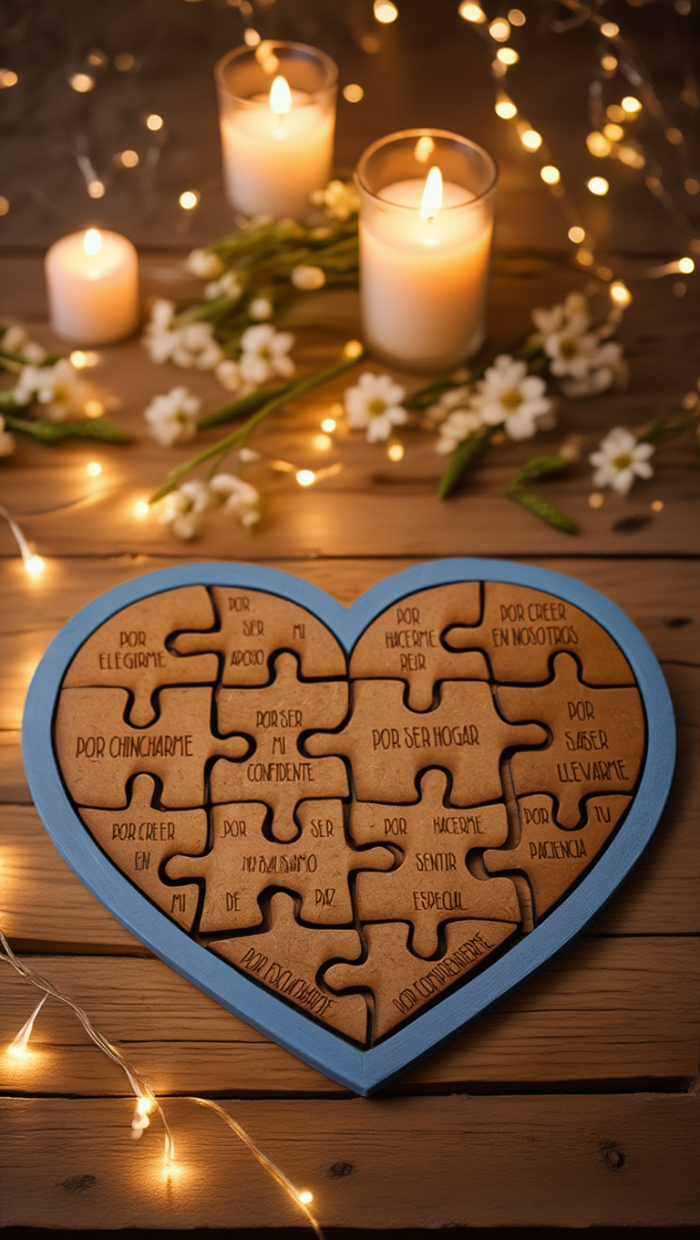 Puzzle corazón “¿Quieres casarte conmigo?”