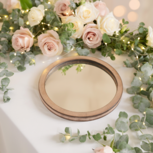 Espejo de madera personalizado para invitadas